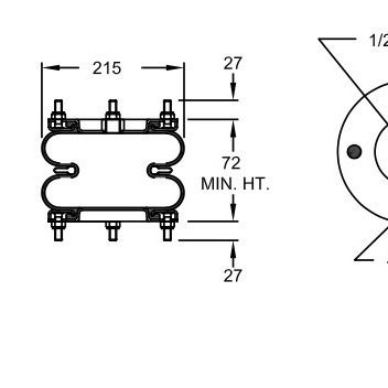 SP253 mola de ar 8X2 complicada de borracha Dunlop dos airbags W01-R58-4045